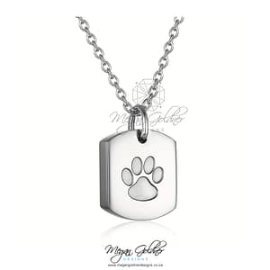 Keepsake Urn Rectangle Paw Necklace